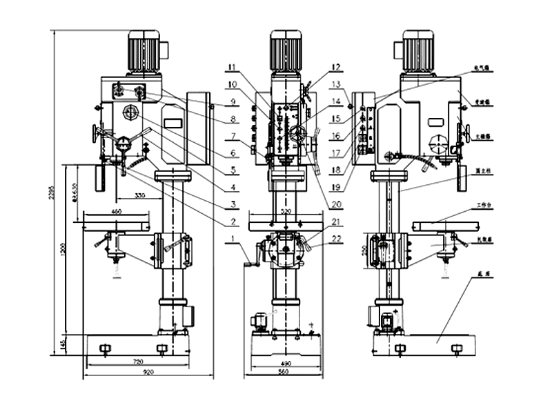 Z5040機(jī)床外形圖 Z5040機(jī)床外形圖